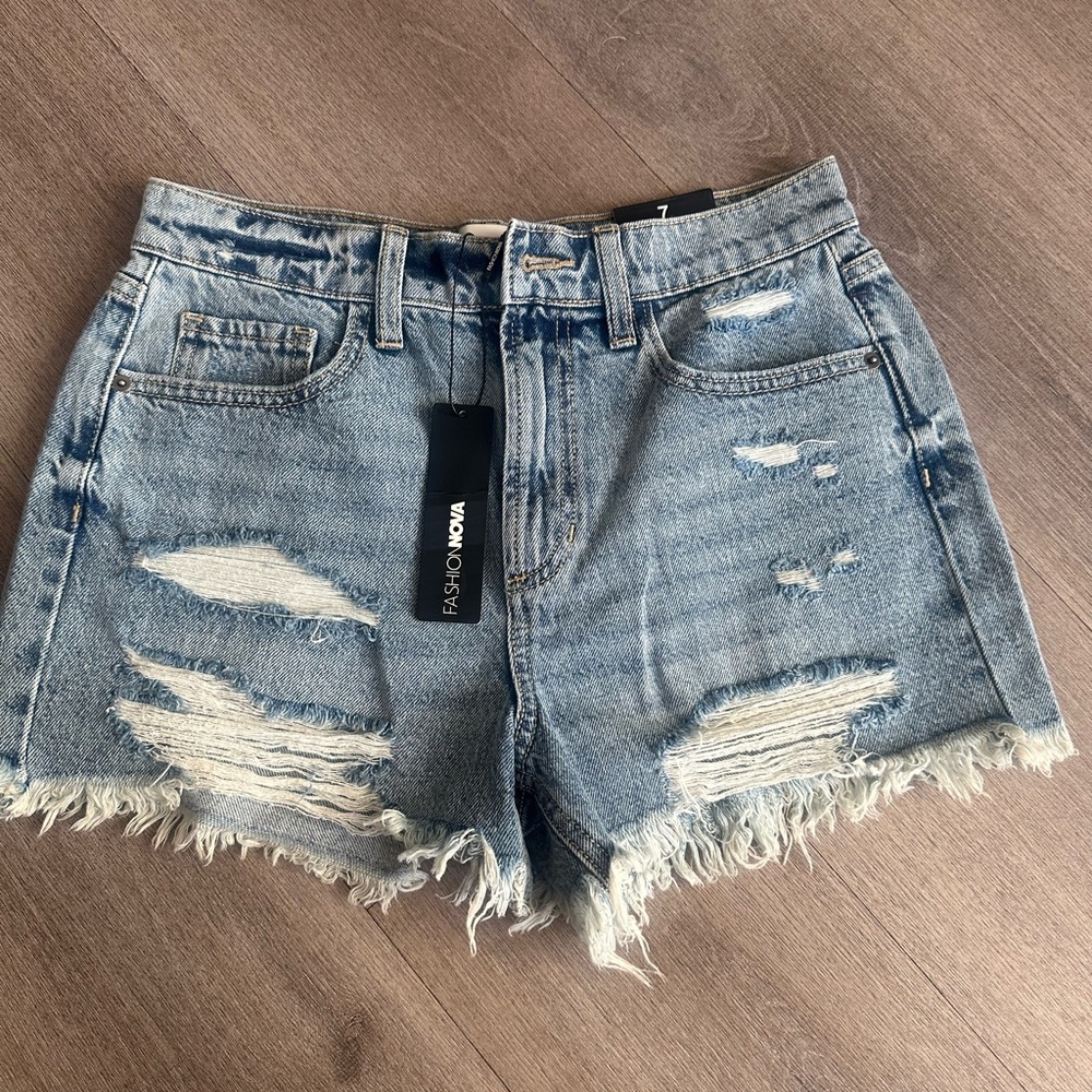 Fashion Nova Distressed Denim Shorts